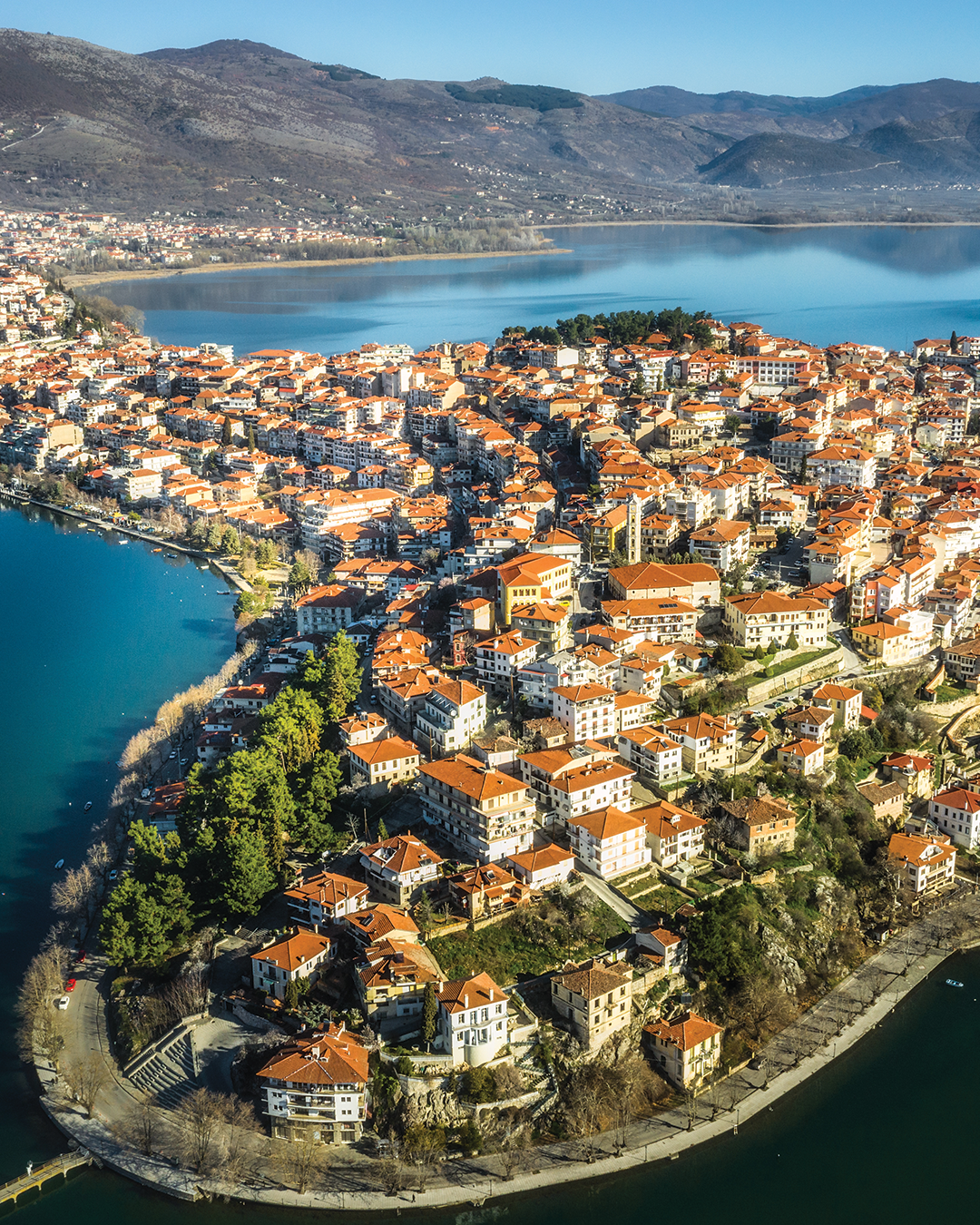 Kostur lake peninsula and townscape for the quality of life survey.