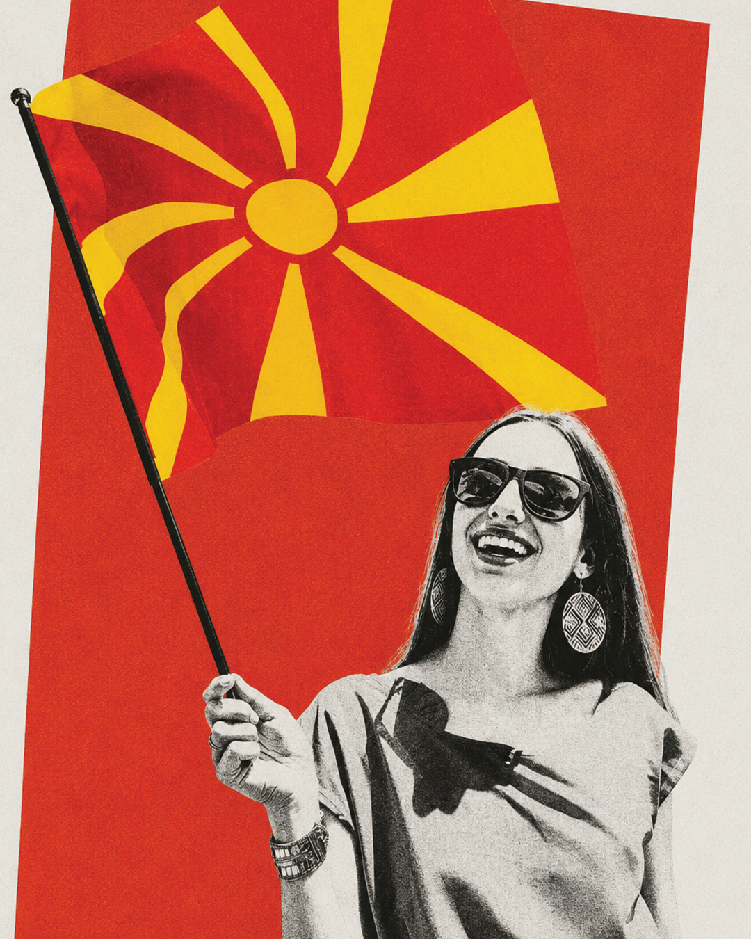 Collage of a woman holding the Macedonian flag for the Quality of Life Survey 2026.
