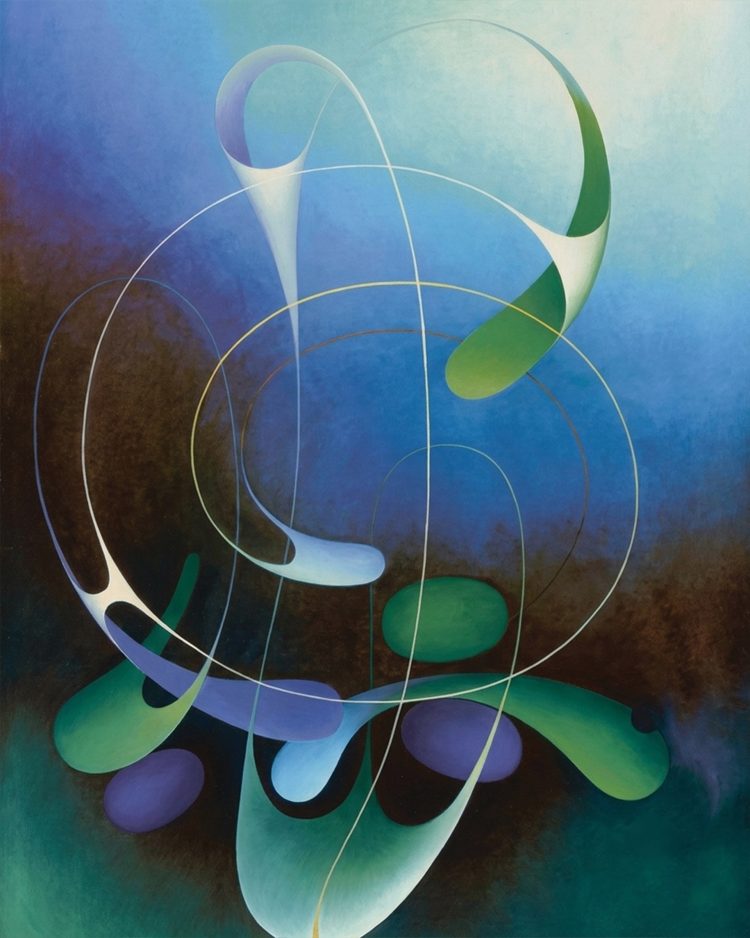 Blue and violet biomorphic composition by Vangel Naumovski